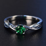 Emerald Ring 925 Sterling Silver